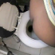 A girl with a plump ass takes a shit while sitting on a toilet. Plopping sounds and grunting are clearly heard. Poop is seen in the bowl after she wipes and stands. Video is a little sketchy because of a low frame rate in the recording. About 4.5 minutes.